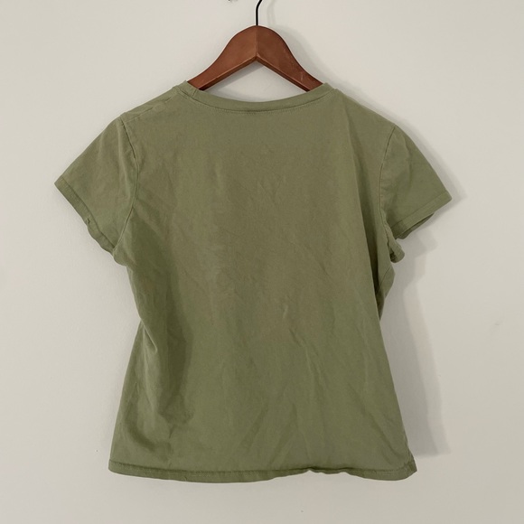 green flower graphic printed baby tee - Picture 2 of 4